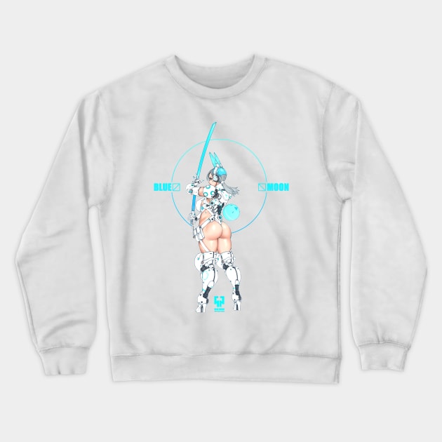 Blue Moon Crewneck Sweatshirt by Pan_Ren_Wei